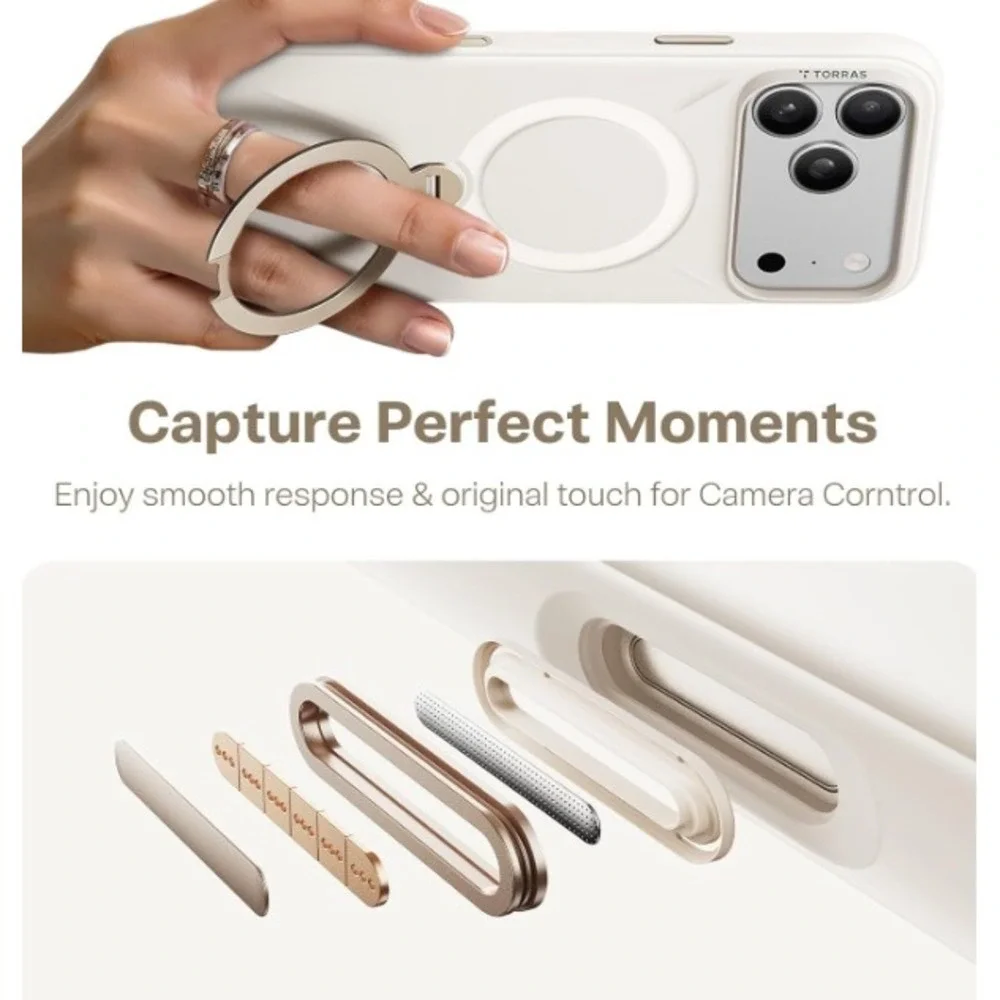 TORRAS White Magnetic Ring Kickstand Case for iPhone New In Box